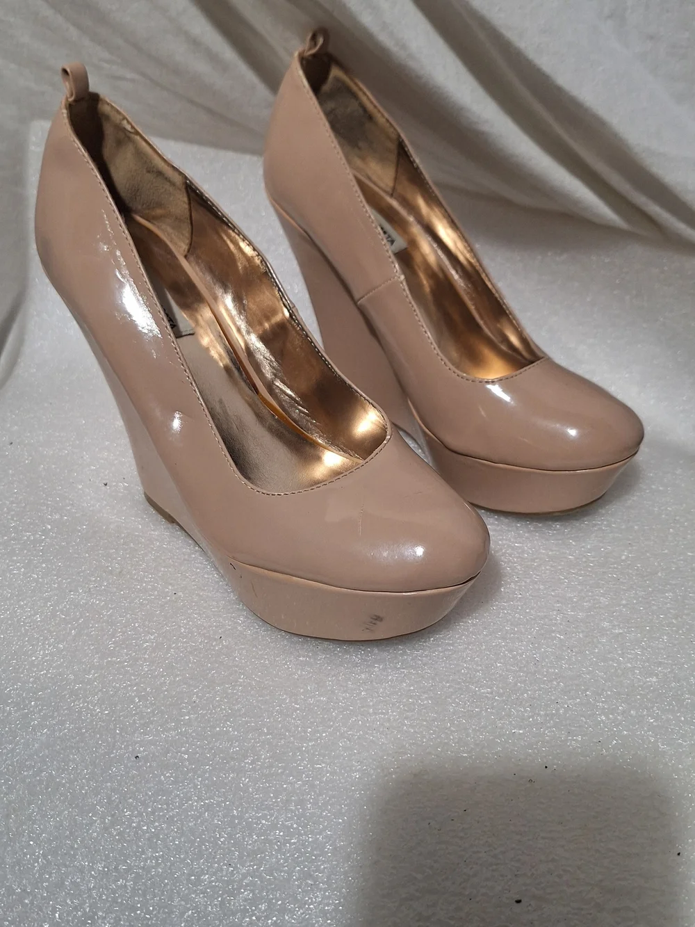 Women’s Nude Platform Wedge Pumps